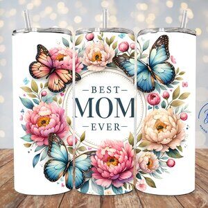 Best Mom Ever 20oz Tumbler, Mom Skinny Tumbler, For Hot and Cold Drinks